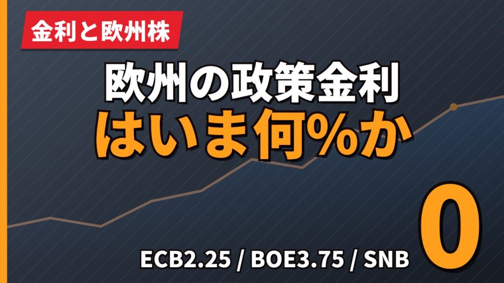 欧州の政策金利はいま何%か｜ECB2.50%・BOE3.75%・SNB0%【2026年】