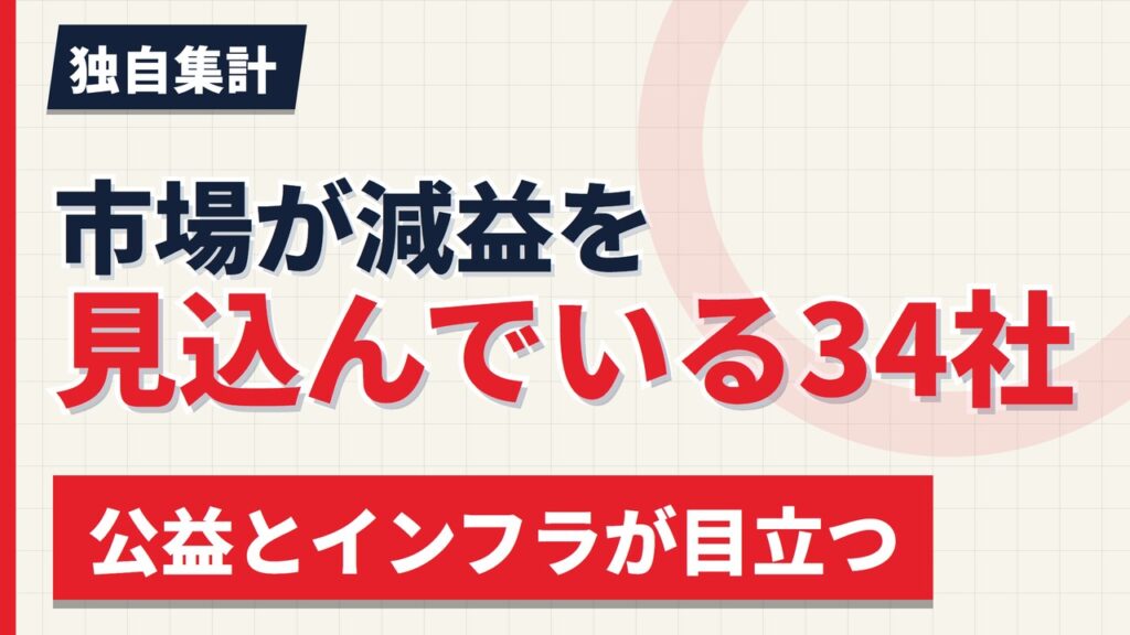 市場が減益を見込んでいる欧州株34社｜公益とインフラが目立つ【2026年】