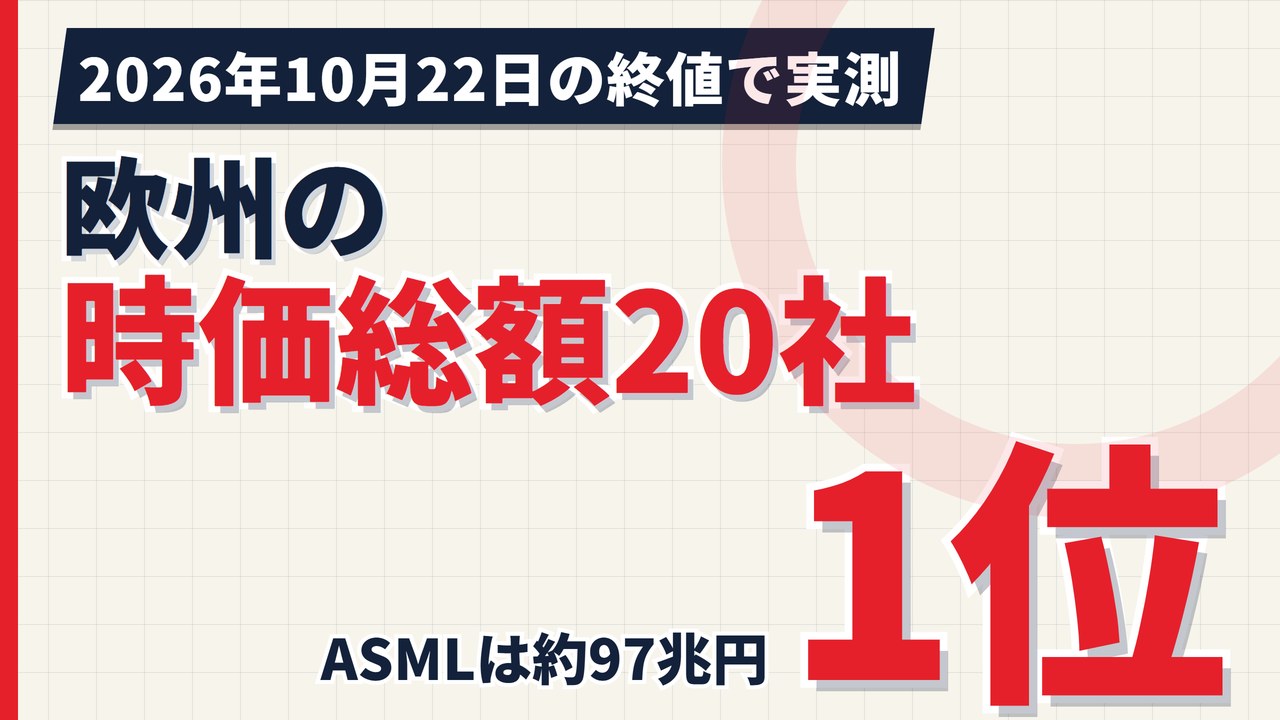 欧州の時価総額ランキング20社｜SBIで買えるのは8社【2026年】